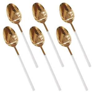 CC-001 White+Gold 6 Piece Table Spoon