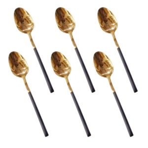 CC-009 Black+Gold 6 Piece Tea Spoon