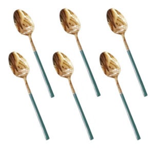 CC-012 Green+Gold 6 Piece Tea Spoon