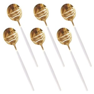 CC-013-P White+Gold 6 Piece Table Spoon