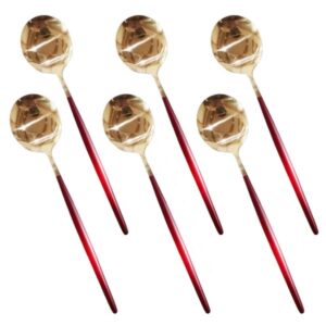CC-014-P Red+Gold 6 Piece Table Spoon
