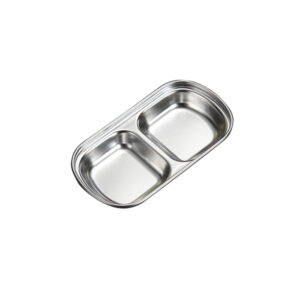 GST2056 1*2 Compartment Dish Silver