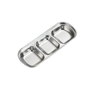 GST2057 1*3 Compartment Dish Silver