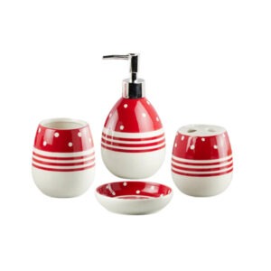 005-2 4Pcs Bath Set Red