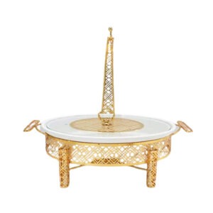 BR1225 16"OVAL DISH+CANDLE STAND