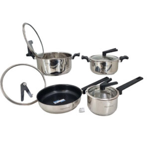 HP75 8 Piece Cook-Stainless Steel W/G-Lid (V-Knobe)