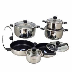 HP74 12Pcs Cook Set Stainless Steel  With G-Lid