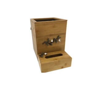 WB1091 Tissue Bin Set Wood (Silver)