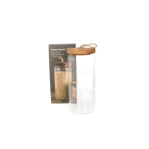 1988-60 Acacia Wood Glass Jar 1050ml