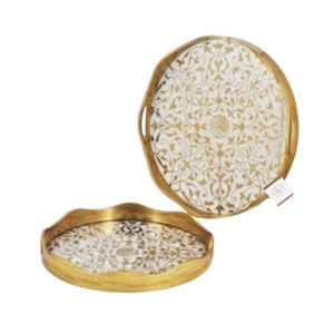 RY286 2Pcs Round Serving Tray Set